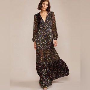 NWOT Cynthia Rowley Caroline Tiered Maxi Dress Silk Floral Button Down